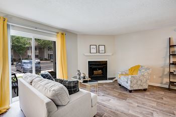 Spacious Living Room with Fireplace